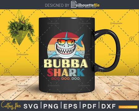 Retro Vintage Bubba Shark Funny Birthday Shirt Svg Png