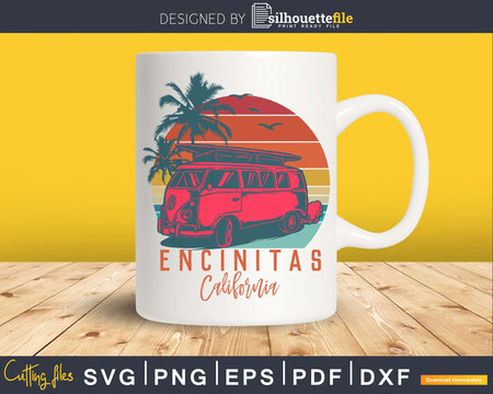 Retro vintage Encinitas California Cocoa Beach Palm Tree