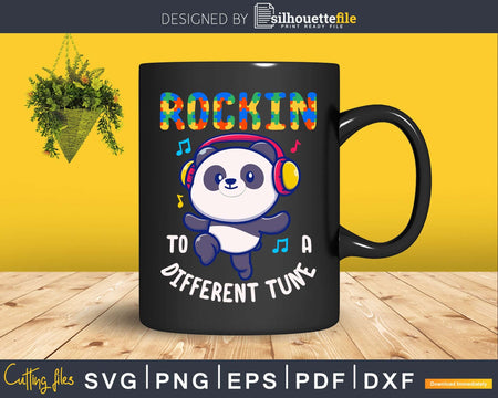 Rockin’ To A Different Tune Panda Autism Awareness Svg