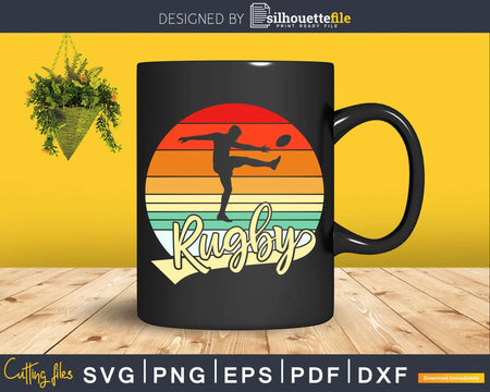 Rugby Vintage Rugger Player Game Sports Svg Cut Files