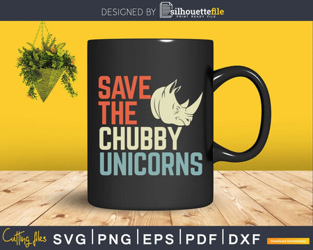 Save The Chubby Unicorns Vintage Rhino Animal Rights craft
