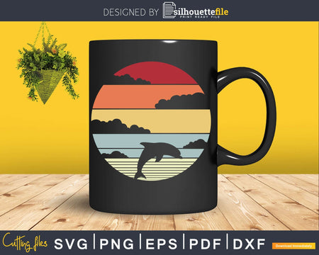 Save The Dolphins Retro vintage style cut svg png design