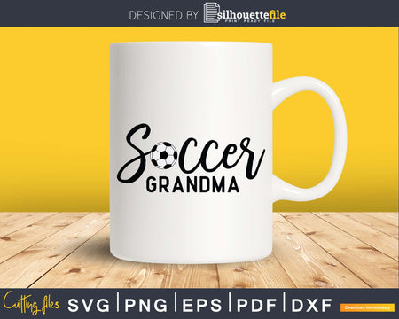 Soccer Grandma Design With Ball And Hand Lettering Svg Png