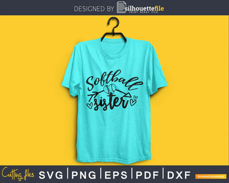 Softball sister svg png digital cutting cut files