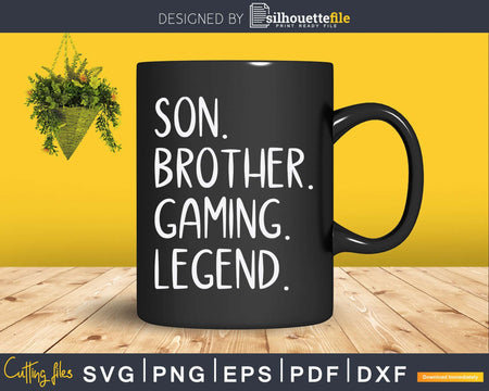 Son Brother Gaming Legend Christmas Gamer Svg Dxf Png