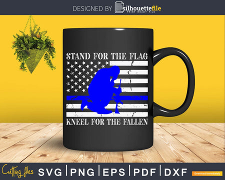 Stand for The Flag Kneel Fallen svg cutting design file