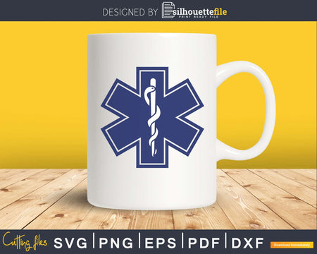 Star of Life EMS Digital Download SVG PNG Cut Medical