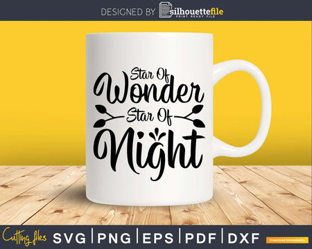 Star of wonder star night svg cricut printable cut files