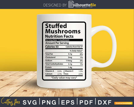 Stuffed Mushrooms Nutrition Facts Thanksgiving Christmas