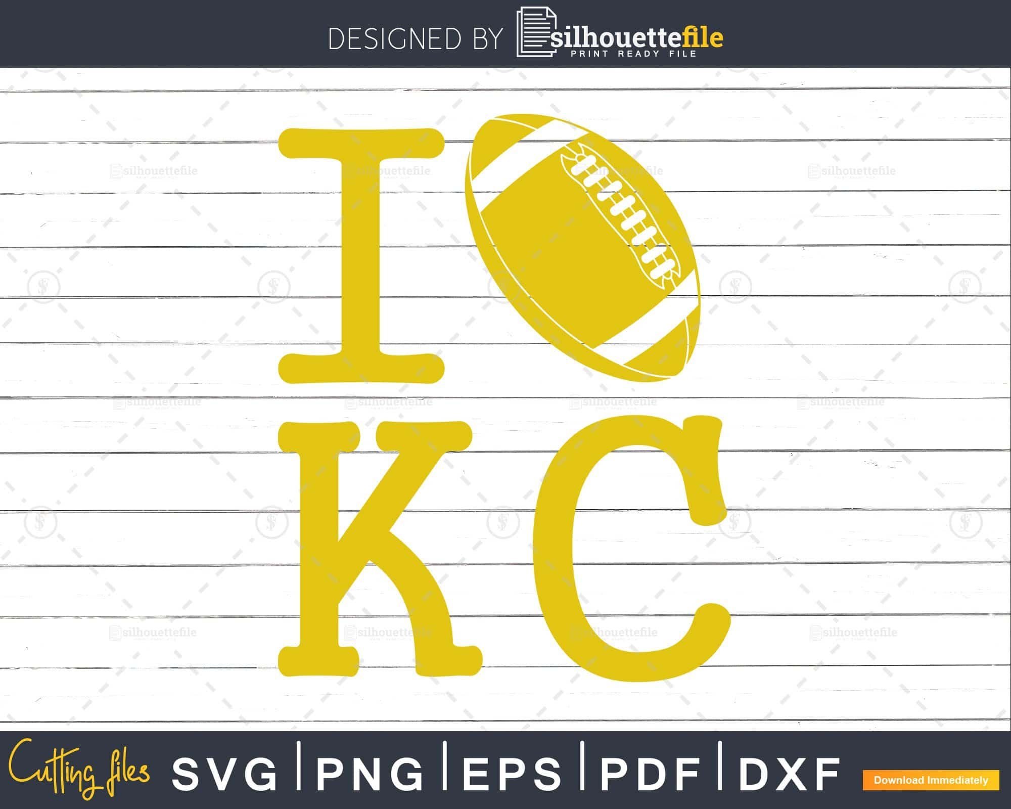 Kansas City Chiefs Football Love, Free Svg Files For Commercial