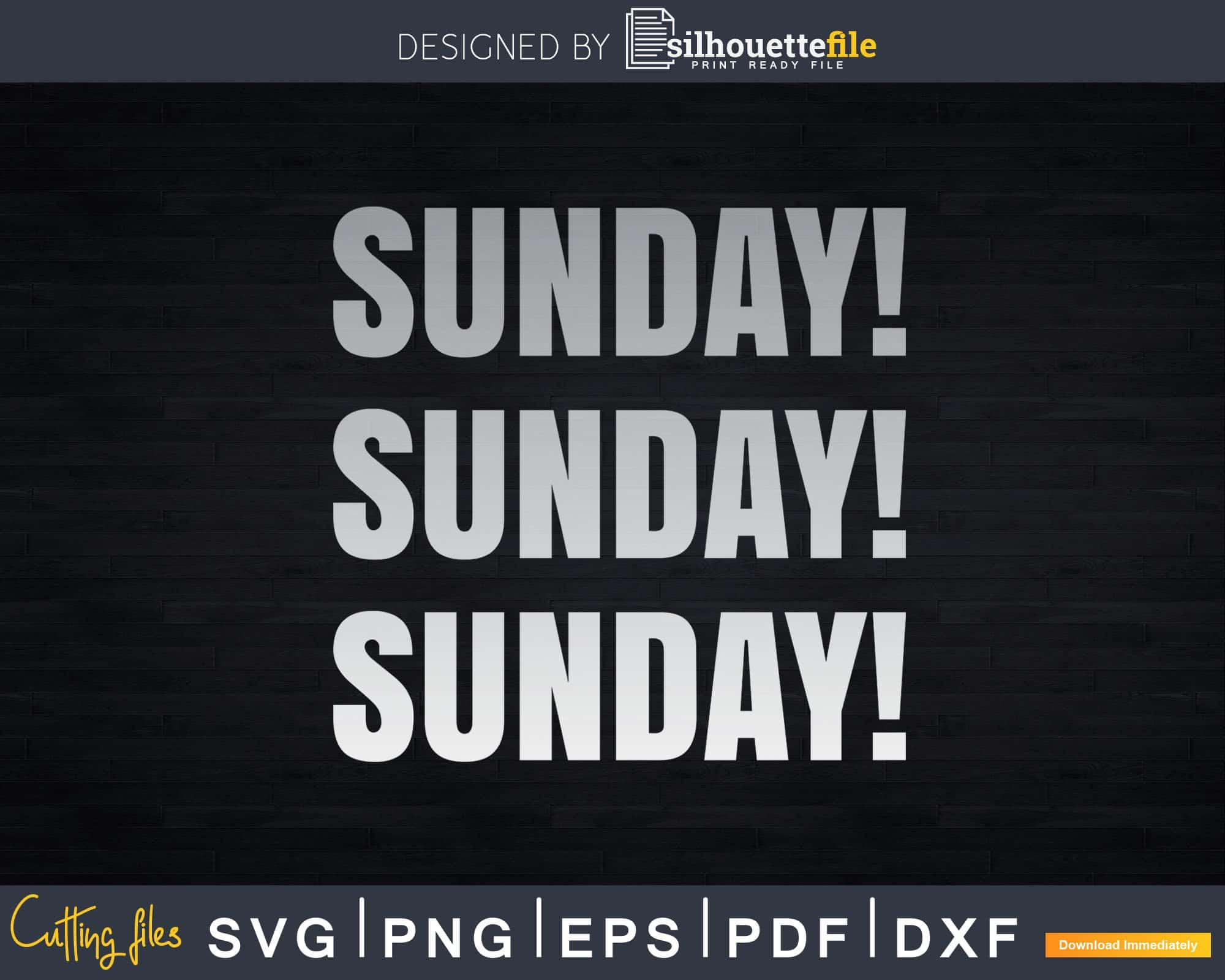 Sunday Funday SVG Digital Clipart Png Eps Pdf Dxf