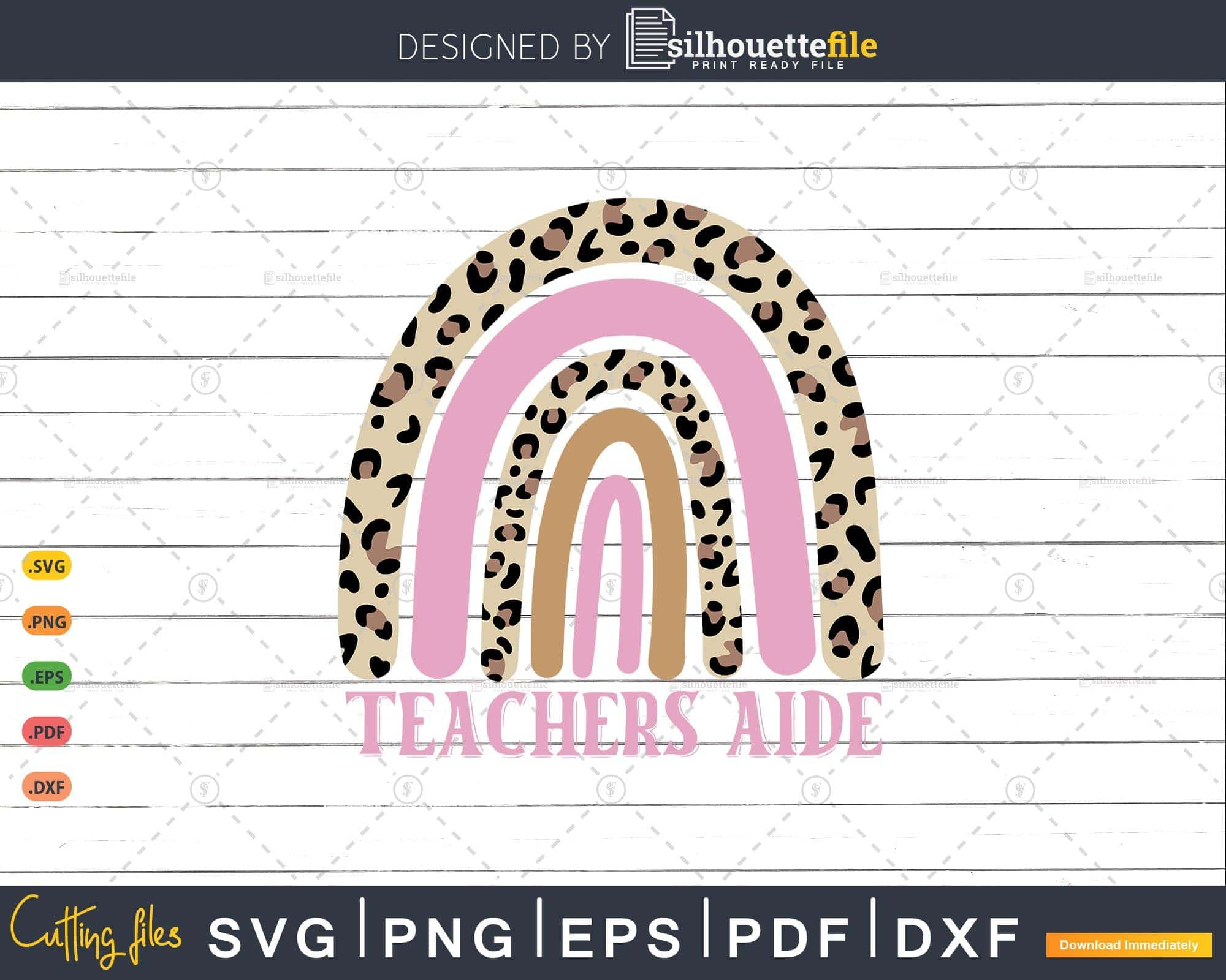 Teachers Aide Boho Rainbow Back To School Appreciation Svg Png Cut File 