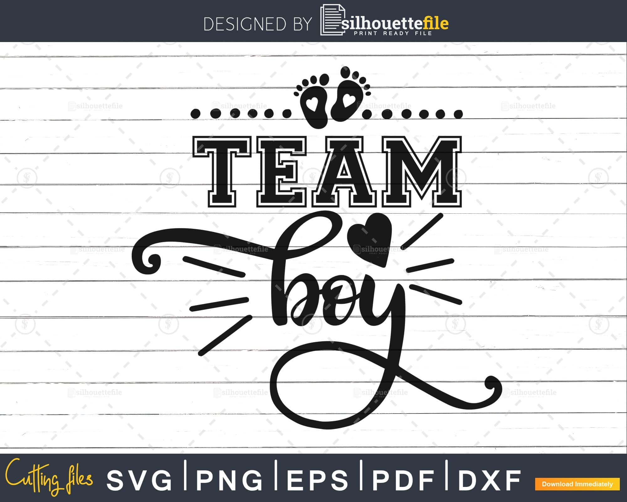 Team Boy Svg Baby Birthday Party T-Shirt Design Svg Dxf Png Cut Files