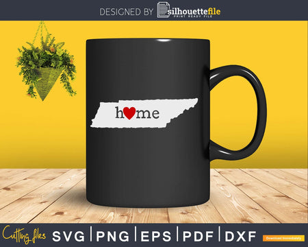 Tennessee TN Home Heart Native Map svg cricut cut digital