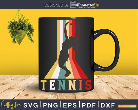Tennis Vintage Playing Woman Girl Gift svg png cricut