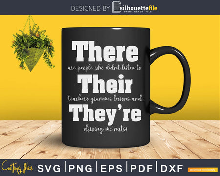There Their They’re T shirt English Grammar Funny Teacher