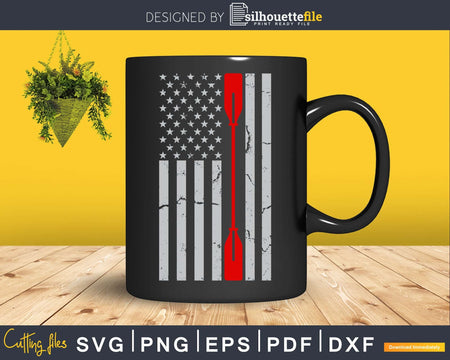 Thin Red Line American flag Kayak Kayaking Kayaker Paddle