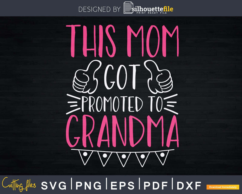 This Mom Got Promoted To Grandma Svg Png Digital Files