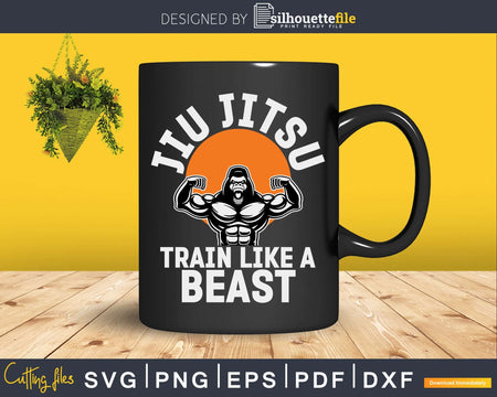 Train like a Beast Jiu Jitsu BJJ Gorilla Grappling MMA Svg
