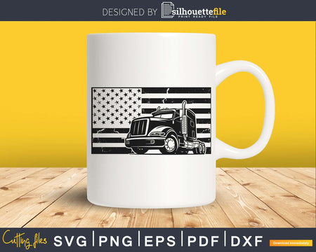 Trucker Driver Independence day Patriotic Distressed