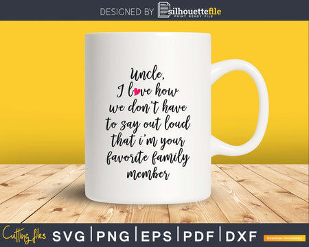 Uncle I Love How We Don’t Have To Say That I’m