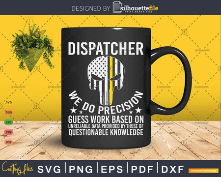 USA flag Thin Gold Line 911 Dispatcher We Do Precision Svg