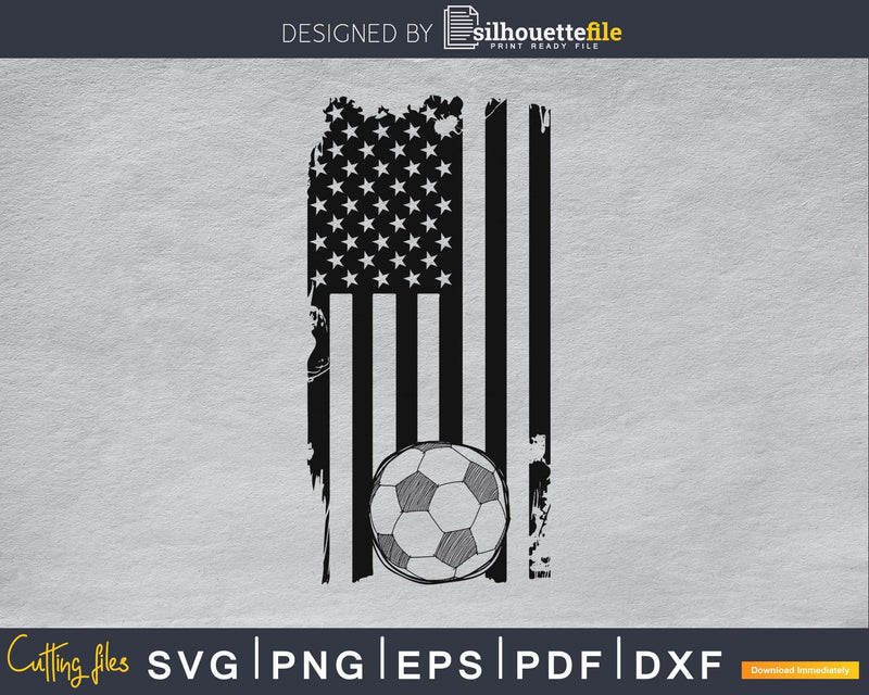 USA Soccer Flag Distressed Grunge svg cricut digital