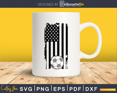 USA Soccer Flag Distressed Grunge svg cricut digital