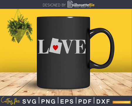 Utah UT Love Home Native Heart Map svg png cricut digital