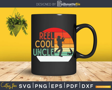 Vintage Fisherman Reel Cool Tio Uncle Fathers Day Svg Gift
