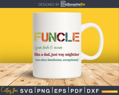 Vintage Funcle Fathers Day Exceptional Dad Svg Uncle Gift