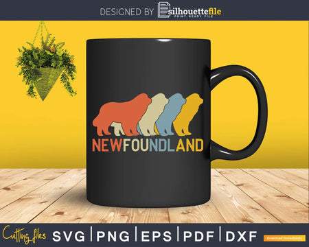 Vintage Newfoundland Dog Dad Mom Valentines Svg Editable