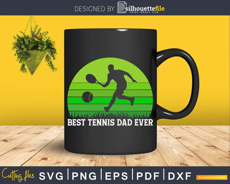 Vintage Retro Best Tennis Dad Ever Funny Svg Cut Printable
