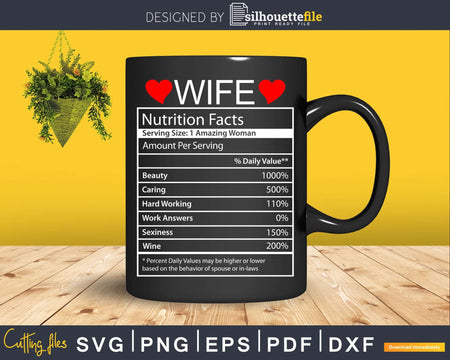 Wife Nutrition Facts Svg Png Dxf Cricut Files