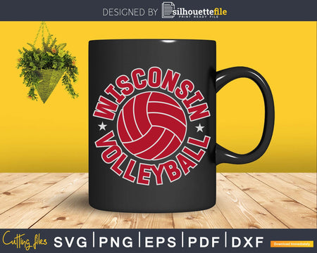 Wisconsin Volleyball Classic Style svg design cut files