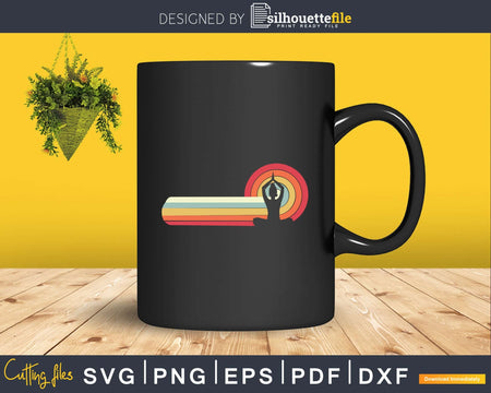 Yoga Shirt Retro Style Meditation Svg Instant Cut Files