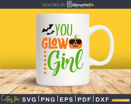 You Glow Girl Romper Baby Pumpkin Halloween SVG Craft Cut