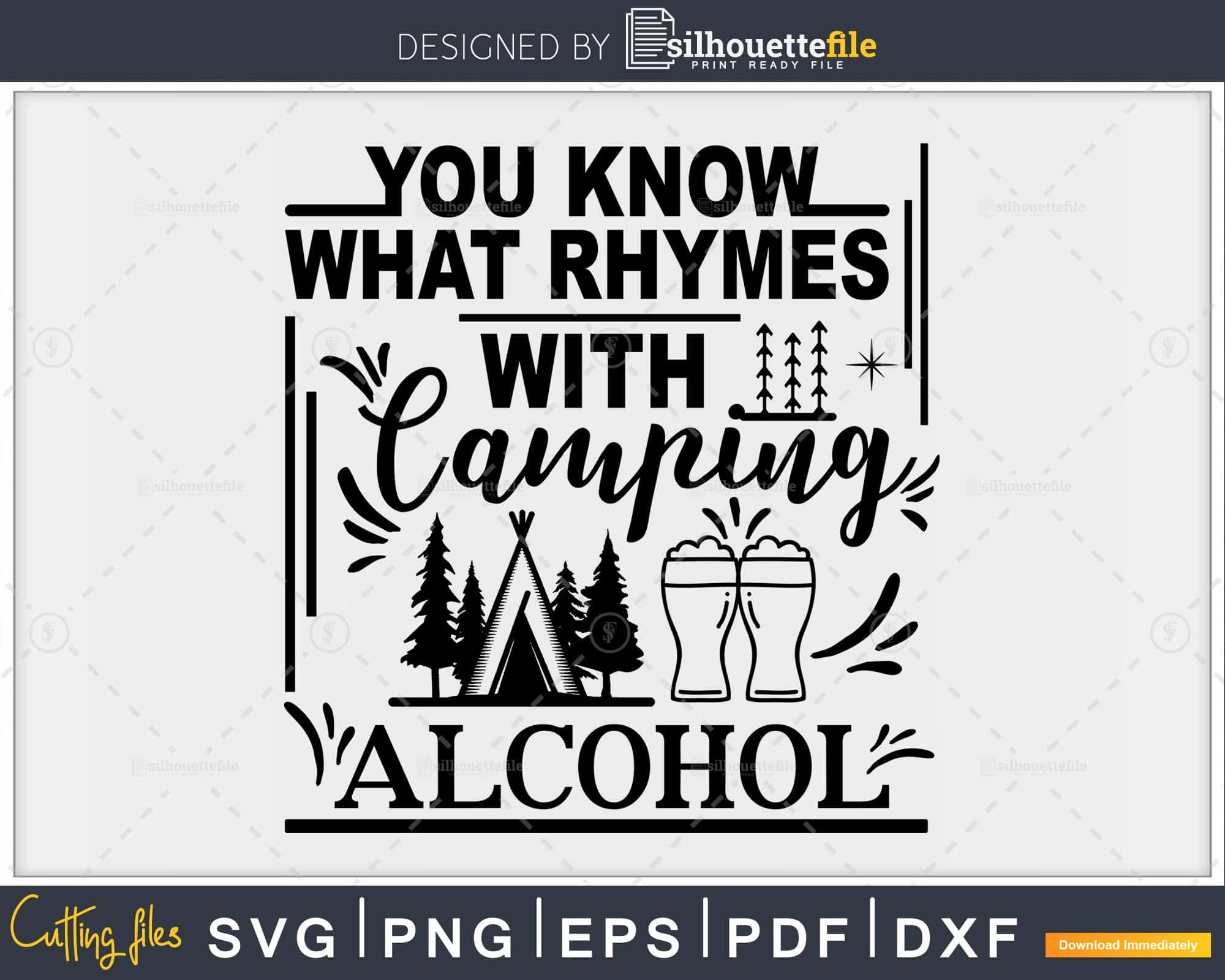 You Know What Rhymes With Camping, Alcohol Hat — Lost Objects