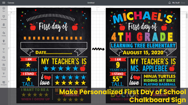 How to Make Personalized First Day of School Chalkboard Sign