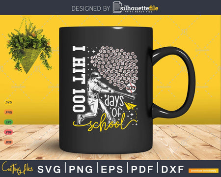 100 Days of School 100th Day Balls for Baseball SVG