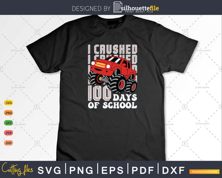 100 Days of School Boys Monster Truck 100th Day Svg Png