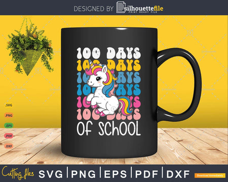100 days of school Cute Unicorn 100th Day Of School Girls