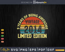 9 Year Old Gifts Vintage 9th Birthday Limited Edition Svg