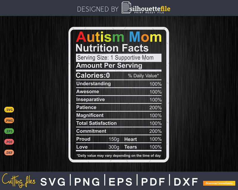 Autism Mom Nutrition Facts