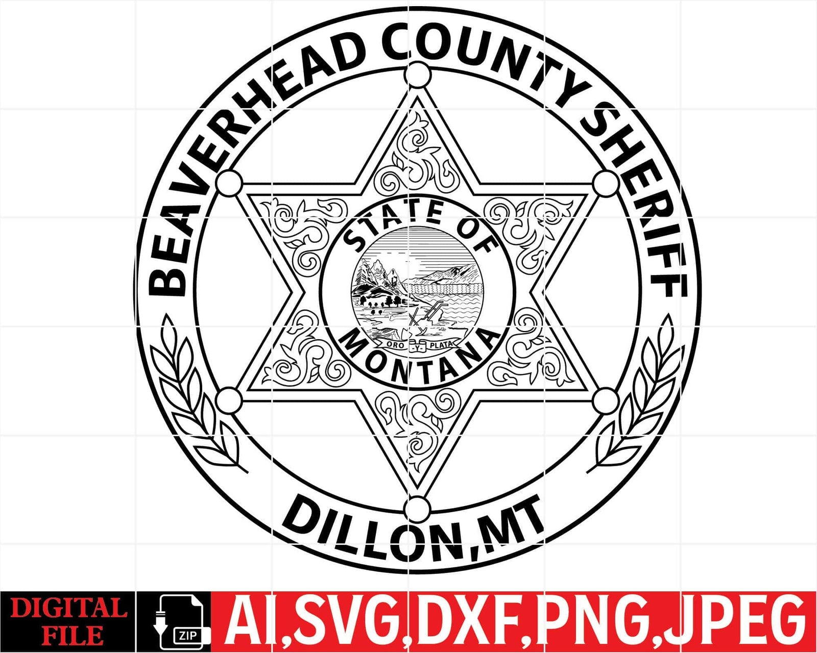 Beaverhead County Sheriff's Dillon MT Police Badge | Silhouettefile