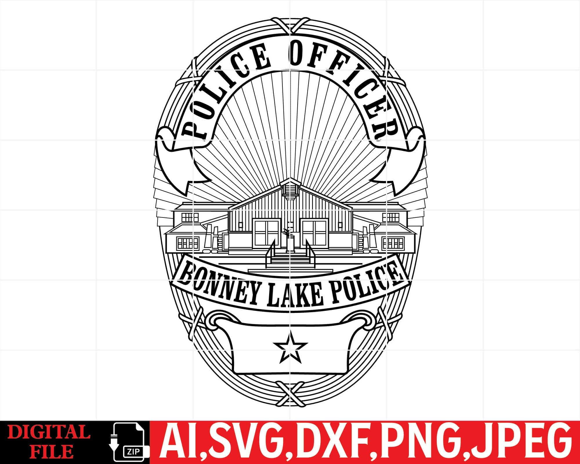 Bonney Lake Police Officer Badge | Silhouettefile