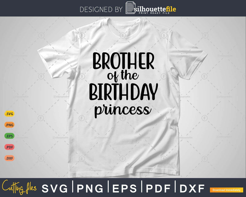 Brother Of The Birthday Princess Girls Party Svg T-shirt