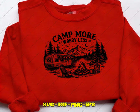 Camp More Worry Less Camping SVG Cut File for Cricut