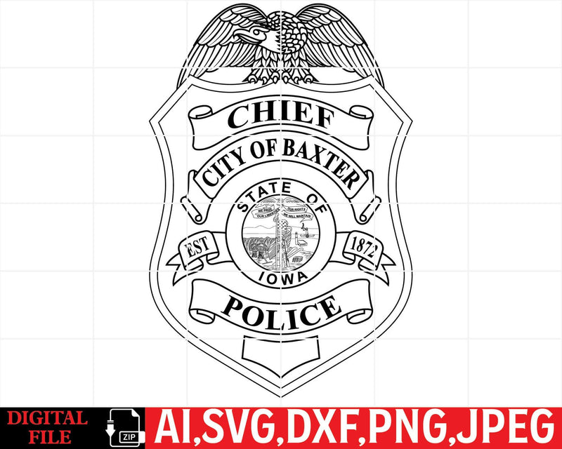 City of Baxter Police Chief Badge