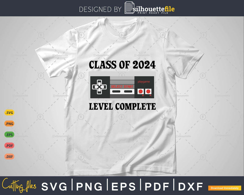 Class Of 2024 Level Complete Senior Graduation Gamer Grad